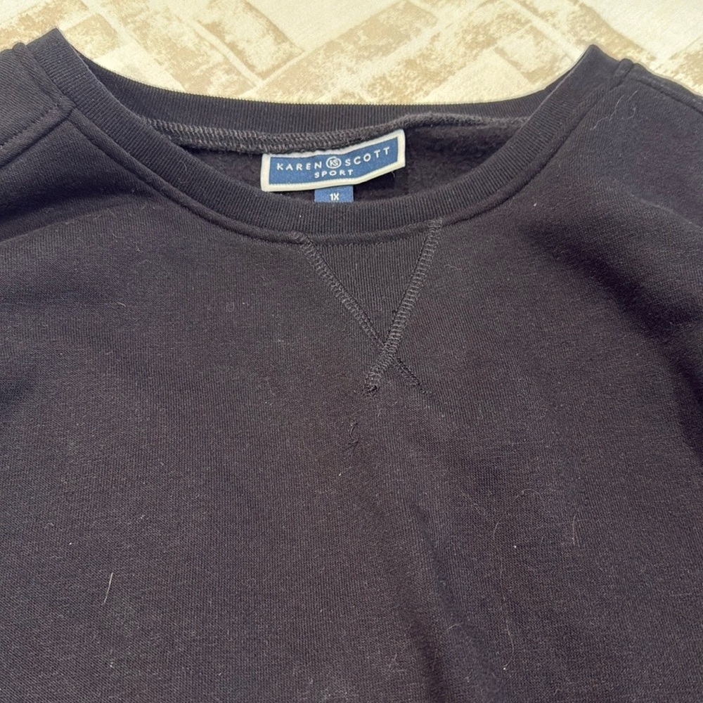 Karen Scott Sport Essential Black Sweatshirt Size 1x no longer made discontinued - Picture 17 of 17